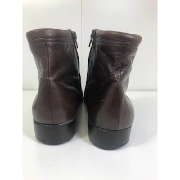 Vintage Bally Almond Toe Leather Mid Ankle Boots Brown Mens US 12 main image 6